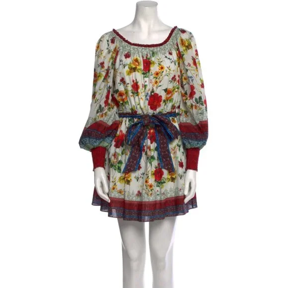 Alice + Olivia Floral Print Mini Dress Size: XS Rowen Mary Floral Fit USA Small - Picture 6 of 9